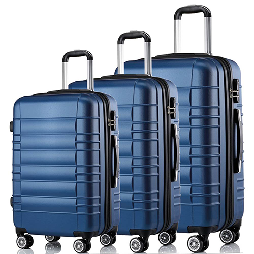 3 tlg. ABS Koffer Set Travels Blau (02015)